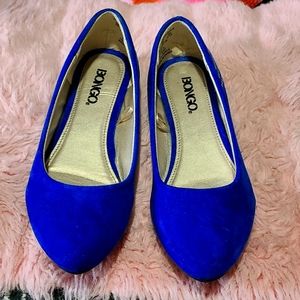 BONGO COBALT BLUE POINTY TOE STUDDED FLATS